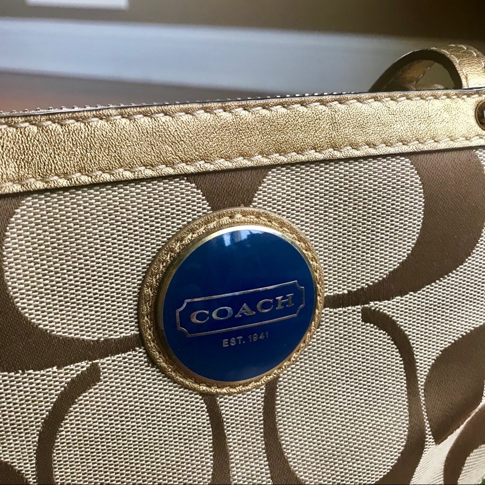 Coach Signature MultiColor Stripe Tote - Picture 5 of 8